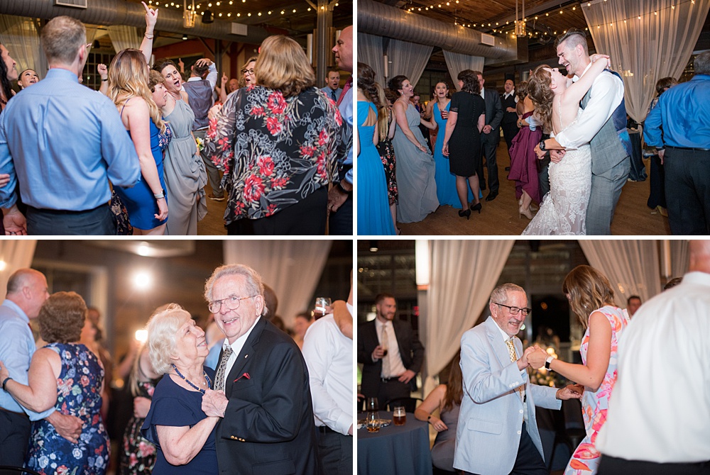 Pictures at a Durham, North Carolina wedding venue by Mikkel Paige Photography. The Rickhouse was the perfect outdoor/indoor space for the bride and groom's reception and ceremony. The couple chose fun yellow and blue colors for their summer decor. #mikkelpaige #therickhouse #durhamweddingphotos #durhamwedding #northcarolinaweddingphotographer #durhamweddingphotographer