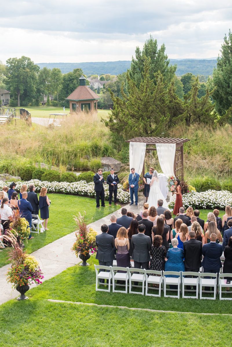 Photos at New Jersey wedding venue, Crystal Springs Resort, in Hamburg with an outdoor ceremony option and indoor reception, by Mikkel Paige Photography. The bride and groom literally tied a knot, a Celtic tradition! #mikkelpaige #CrystalSprings #NJweddingvenues #NewJerseyWedding #NJweddingphotographer #fallwedding #weddingtraditions #tyingtheknot #weddingceremony #ceremonytraditions