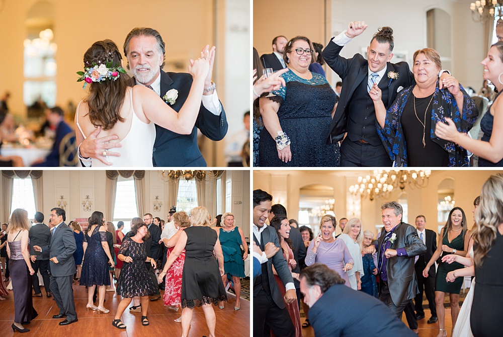 Photos at New Jersey wedding venue, Crystal Springs Resort, in Hamburg with an outdoor ceremony option and indoor reception, by Mikkel Paige Photography. The reception was filled with gold and blue detail, and table numbers to match their stationery suite and guests danced to a live band. #mikkelpaige #CrystalSprings #NJweddingvenues #NewJerseyWedding #NJweddingphotographer #fallwedding #septemberwedding #weddingreception