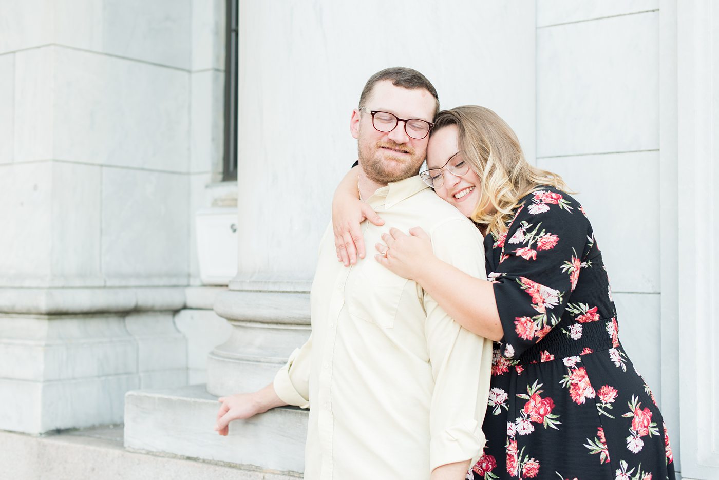 Durham North Carolina wedding photographer, Mikkel Paige Photography, captures engagement-like photos for a couple in the downtown area of this NC city for a two year anniversary couples session with Nikki and her husband, Jason, of Fancy This Photography. #mikkelpaige #DurhamEngagementPhotos #durhamphotographysession #DowntownDurham #DurhamWeddingPhotographer