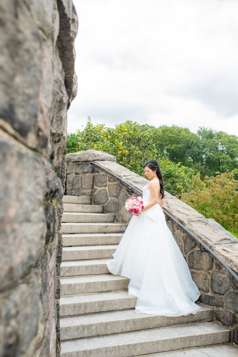 NYC wedding photos just outside Manhattan at New York Botanical Garden in the Bronx. This beautiful venue is great for an outdoor ceremony and indoor reception. Pictures by Mikkel Paige Photography. #NYCweddingvenue #NYCwedding #BronxBotanicalGarden #NYBotanicalGarden #mikkelpaige