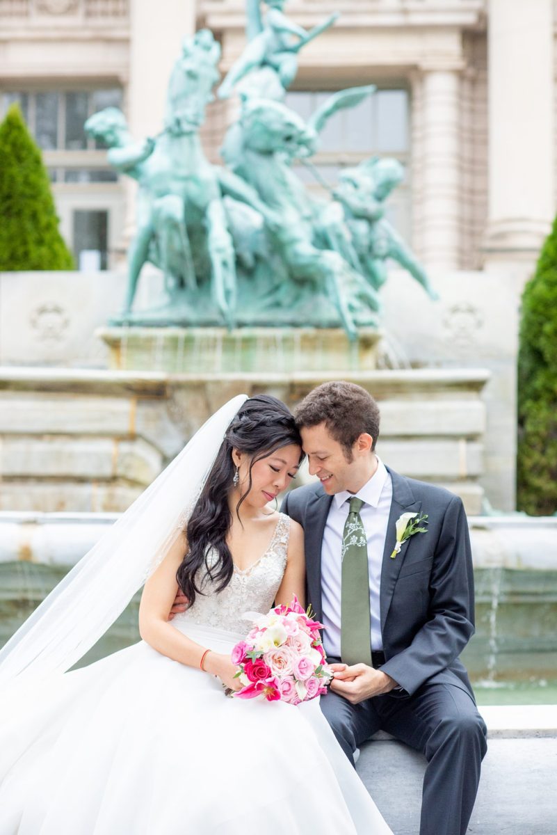 NYC wedding photos just outside Manhattan at New York Botanical Garden in the Bronx. This beautiful venue is great for an outdoor ceremony and indoor reception. Pictures by Mikkel Paige Photography. #NYCweddingvenue #NYCwedding #BronxBotanicalGarden #NYBotanicalGarden #mikkelpaige