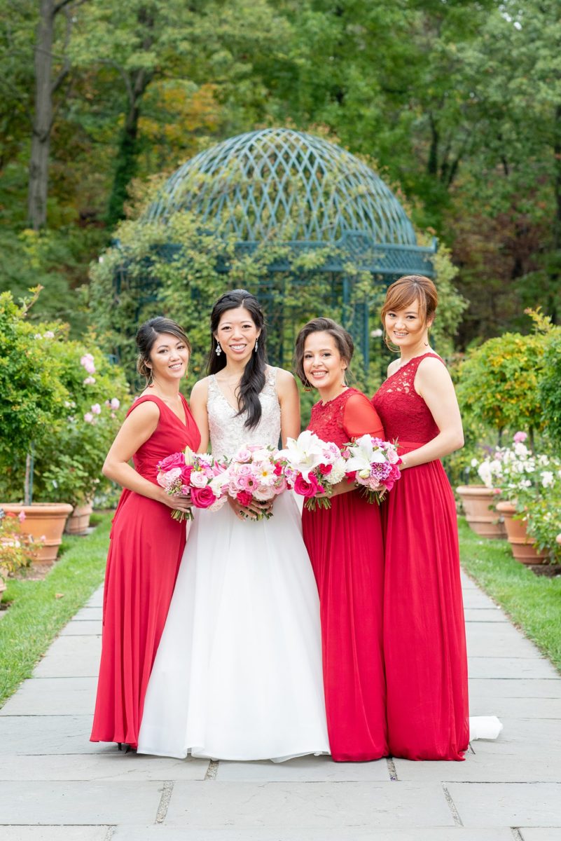 NYC wedding photos just outside Manhattan at New York Botanical Garden in the Bronx. This beautiful venue is great for an outdoor ceremony and indoor reception. Pictures by Mikkel Paige Photography. #NYCweddingvenue #NYCwedding #BronxBotanicalGarden #NYBotanicalGarden #mikkelpaige