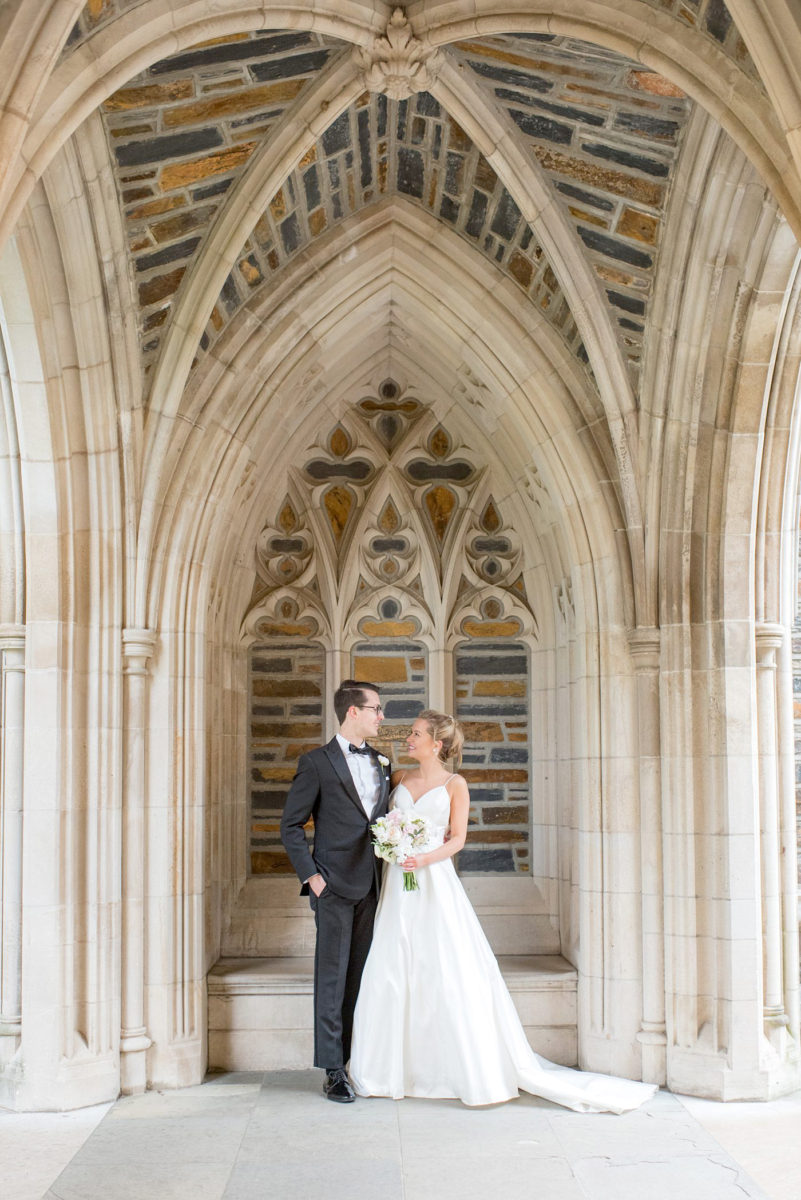 Photos of a bride and groom at Duke Chapel, in Durham North Carolina, by Mikkel Paige Photography. #mikkelpaige #dukechapel #DukeWedding #durhamweddingphotographer