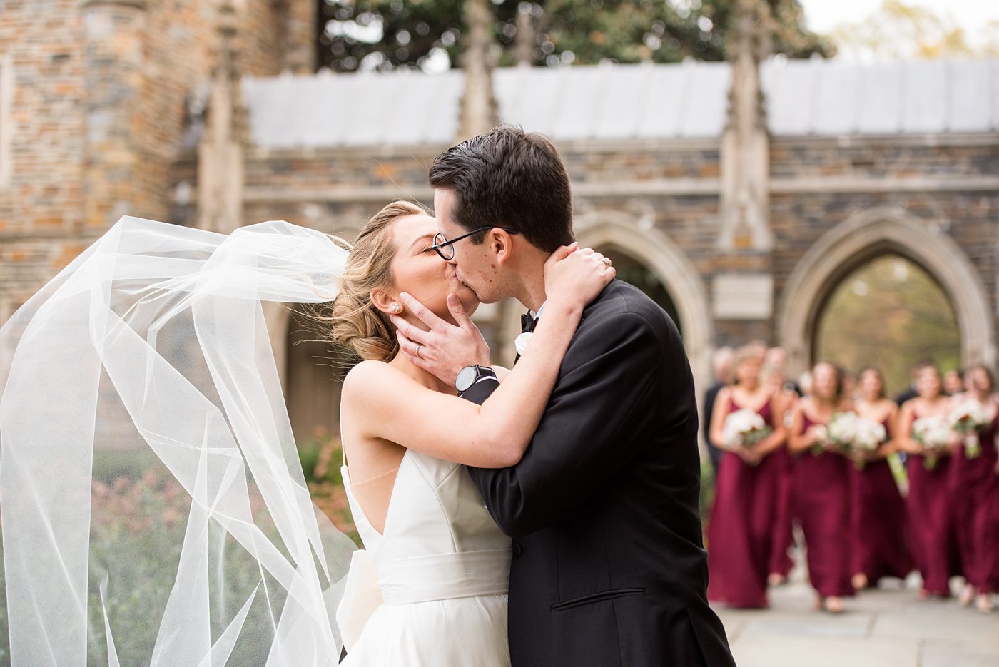 Wedding photographer Mikkel Paige Photography captures a ceremony at Duke Chapel and reception at The Rickhouse, a beautiful downtown venue in Durham, North Carolina. #DukeChapelWedding #DurhamWeddingNorthCarolina #DurhamWeddingPhotographer #MikkelPaige