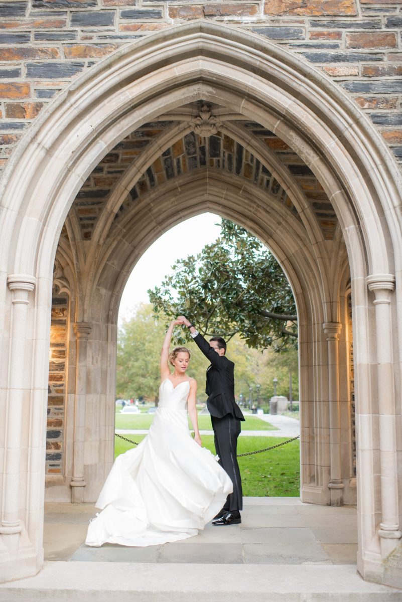 Wedding photographer Mikkel Paige Photography captures a ceremony at Duke Chapel and reception at The Rickhouse, a beautiful downtown venue in Durham, North Carolina. #DukeChapelWedding #DurhamWeddingNorthCarolina #DurhamWeddingPhotographer #MikkelPaige