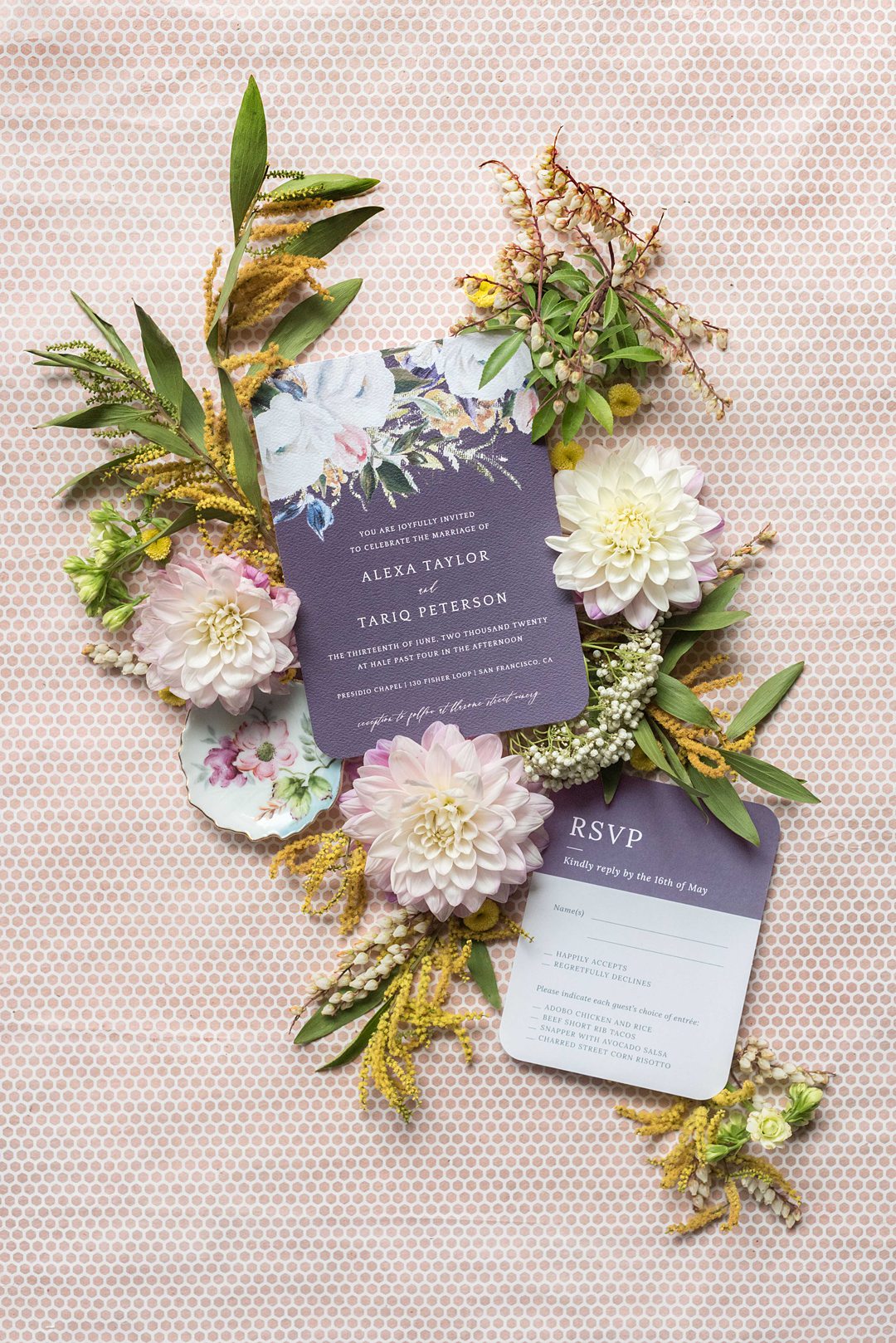 Wedding stationery offered by Zola photographed by Mikkel Paige Photography.