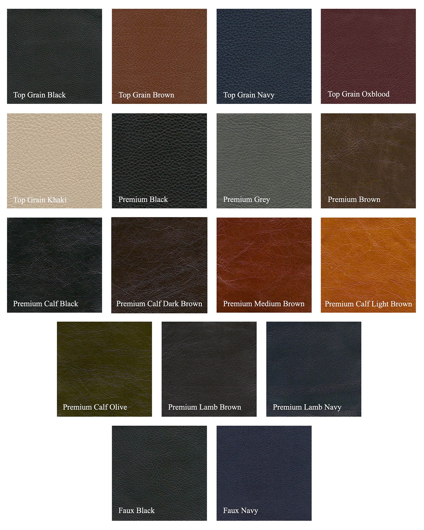 Leather swatches