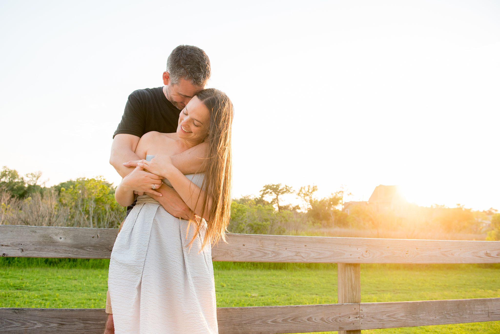 Photo of destination wedding photographer, Mikkel Paige, and her husband, Dan, in Ocracoke Island, in the Outer Banks of North Carolina.
