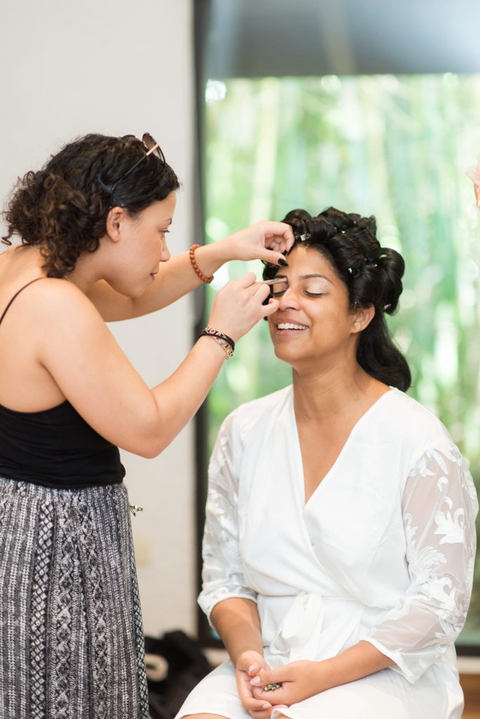 Casa de Campo wedding photos in the Dominican Republic with outdoor ceremony. Pictures of the bride getting ready by Mikkel Paige Photography.
