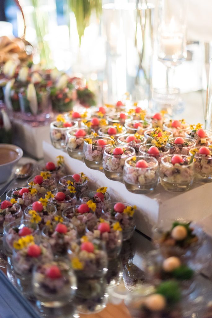 Casa de Campo wedding photos in the Dominican Republic with outdoor ceremony. Pictures of the food by Mikkel Paige Photography.