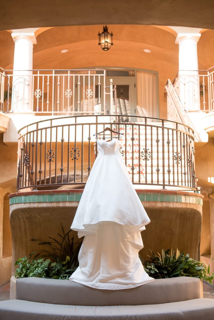 Bride's gown at a small destination wedding at a California winery in Los Gatos. Photos by Mikkel Paige Photography.