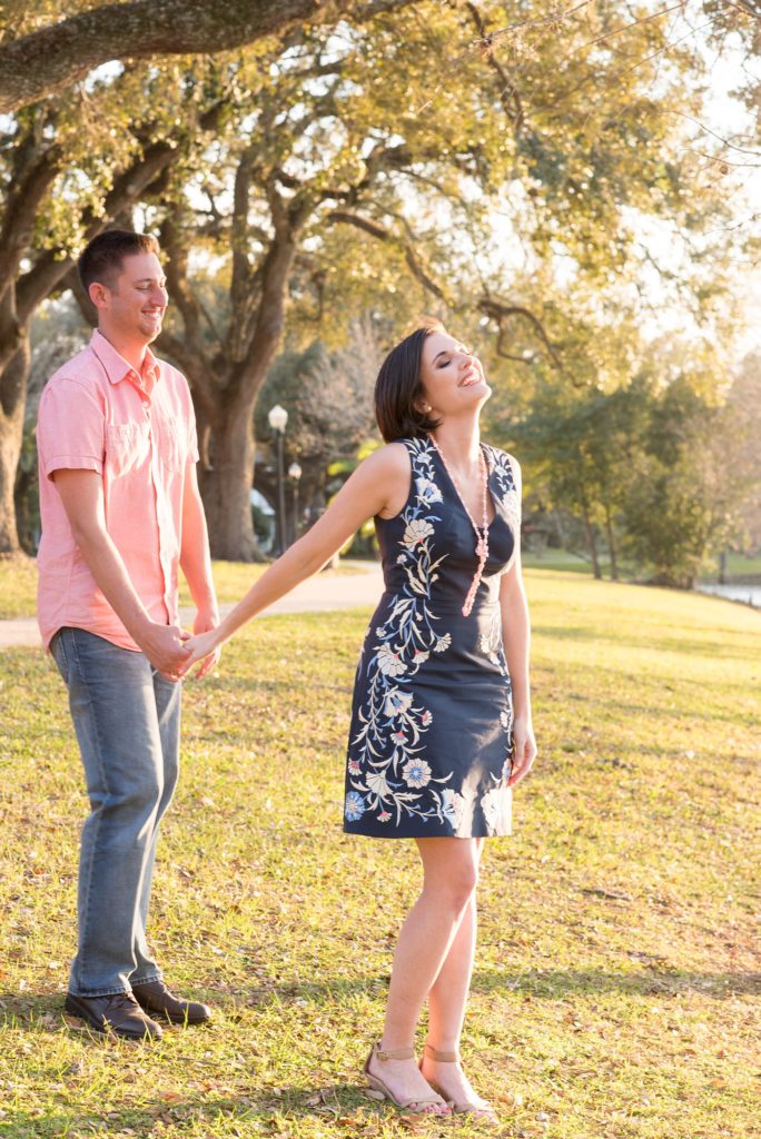 Engagement photos in downtown Orlando, Florida by Mikkel Paige Photography, destination wedding photographer.