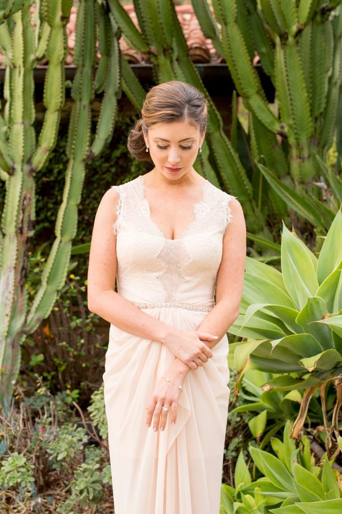 Estancia La Jolla wedding photos of the bride with destination photographer Mikkel Paige Photography.