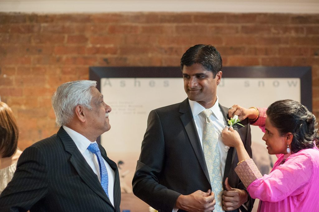 A fall boutonniere for the groom for a small Brooklyn wedding in NYC during fall with photos by Mikkel Paige Photography.
