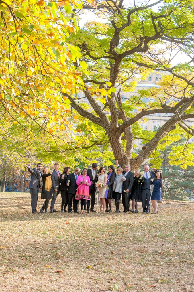 A small Brooklyn wedding elopement in NYC during Fall. Photos by Mikkel Paige Photography with a ceremony held at Fort Greene Park.