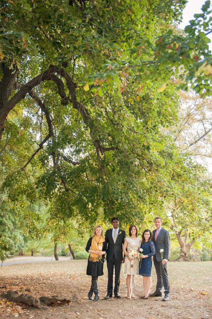A small Brooklyn wedding elopement in NYC during Fall. Photos by Mikkel Paige Photography with a ceremony held at Fort Greene Park.