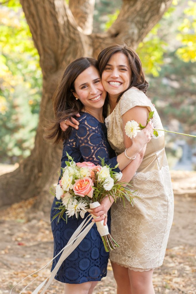 A small Brooklyn wedding elopement in NYC during Fall. Photos by Mikkel Paige Photography with a ceremony held at Fort Greene Park.