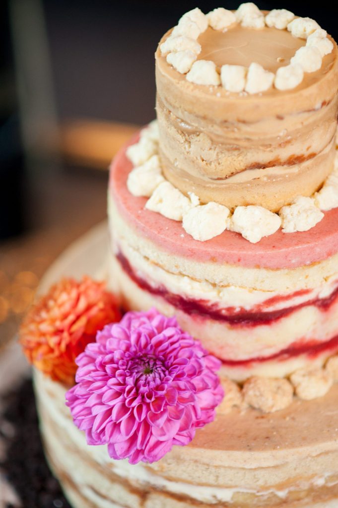 501 Union wedding with photos by Mikkel Paige Photography of a tiered cake from Momofuku.