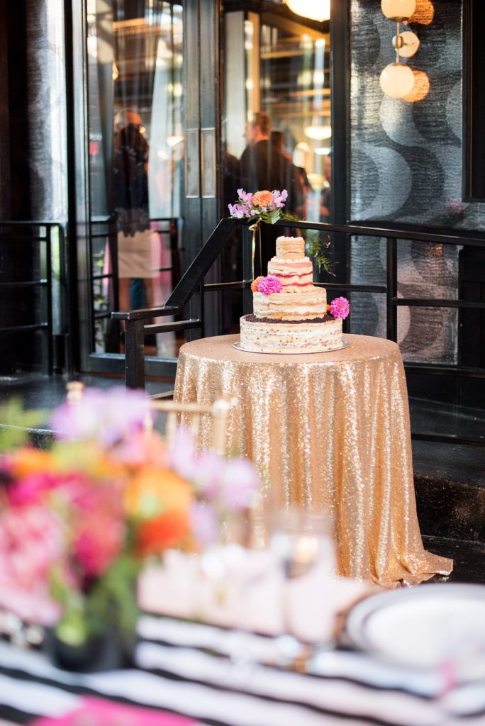 501 Union wedding with photos by Mikkel Paige Photography of a tiered cake from Momofuku.