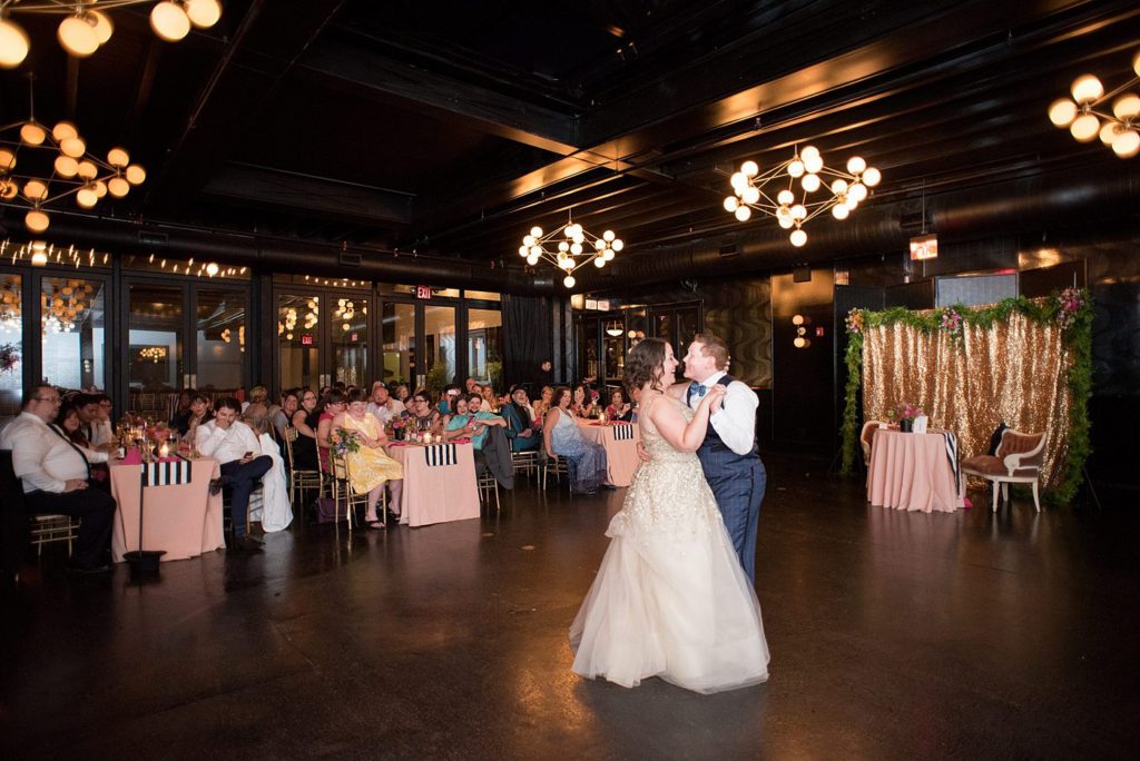 501 Union wedding with photos by Mikkel Paige Photography. The two brides share their first dance as wife and wife!