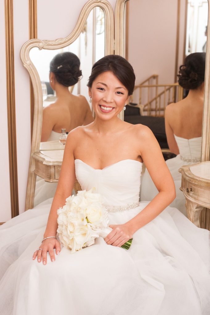 The beautiful bride at her Crystal Plaza Wedding in New Jersey with photos by Mikkel Paige Photography.