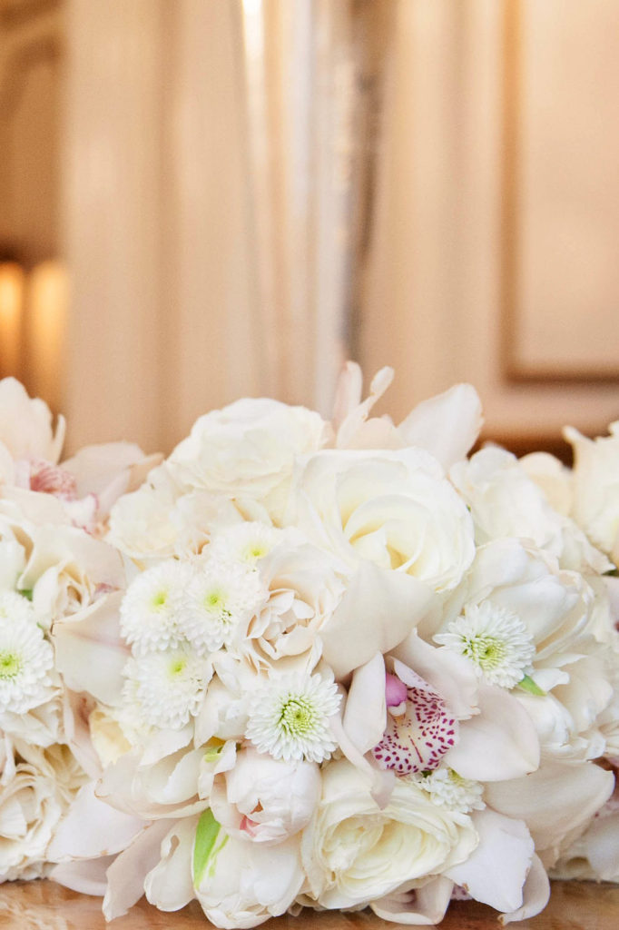 Flowers for a winter wedding at the Crystal Plaza in Livingston, New Jersey with photos by Mikkel Paige Photography.