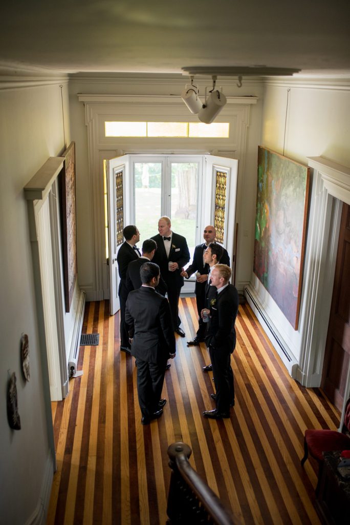 Southwood Estate was the setting for a Hudson Valley Weddings. Photo by Mikkel Paige Photography of the groomsmen awaiting the ceremony, with planning by The Union Studio.