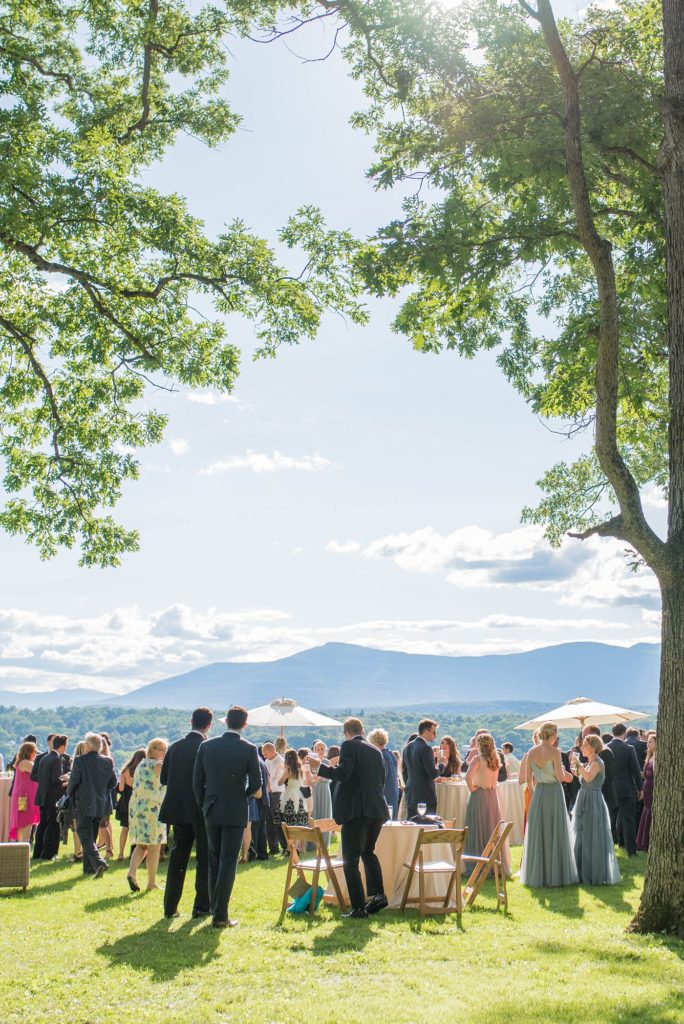 Outdoor cocktail hour at a Hudson Valley Wedding with photos by Mikkel Paige Photography.