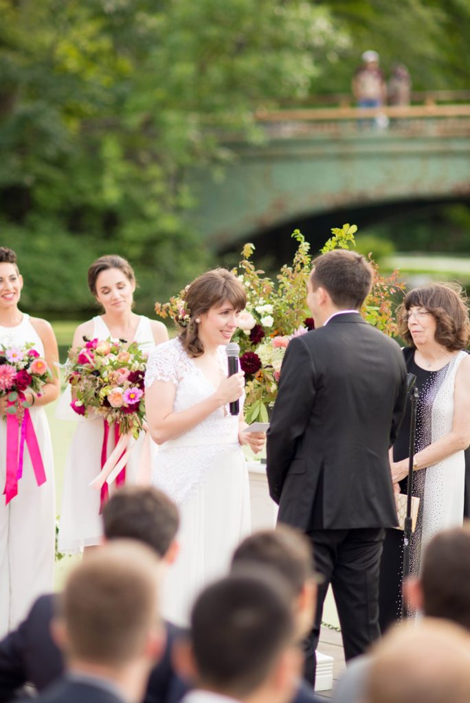 Mikkel Paige Photography captures a Prospect Park Boathouse wedding in Brooklyn, New York. The bride and groom exchanged vows during an outdoor ceremony overlooking the park lake.