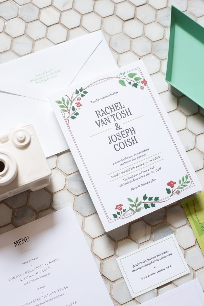 Prospect Park Boathouse wedding in Brooklyn, New York. Photos and flat lay styling by Mikkel Paige Photography.