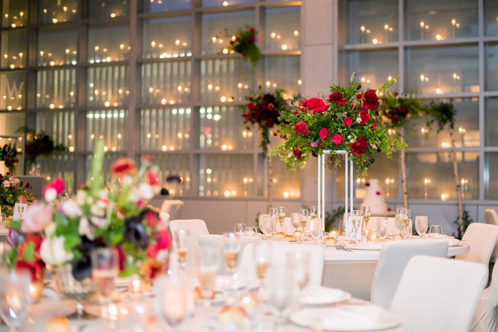 Photos by Mikkel Paige Photography of a W Hoboken wedding and flowers by Sachi Rose Designs.