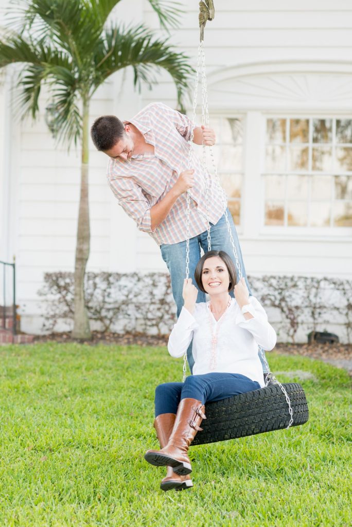 Engagement photos in downtown Orlando, Florida by Mikkel Paige Photography, destination wedding photographer.