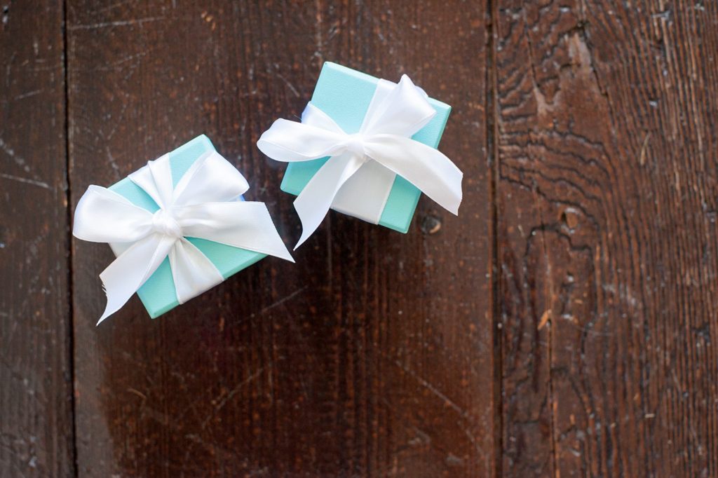 Hamptons wedding photographer captures two grooms for a same sex wedding at a private home with Tiffany ring boxes. Images by Mikkel Paige Photography.