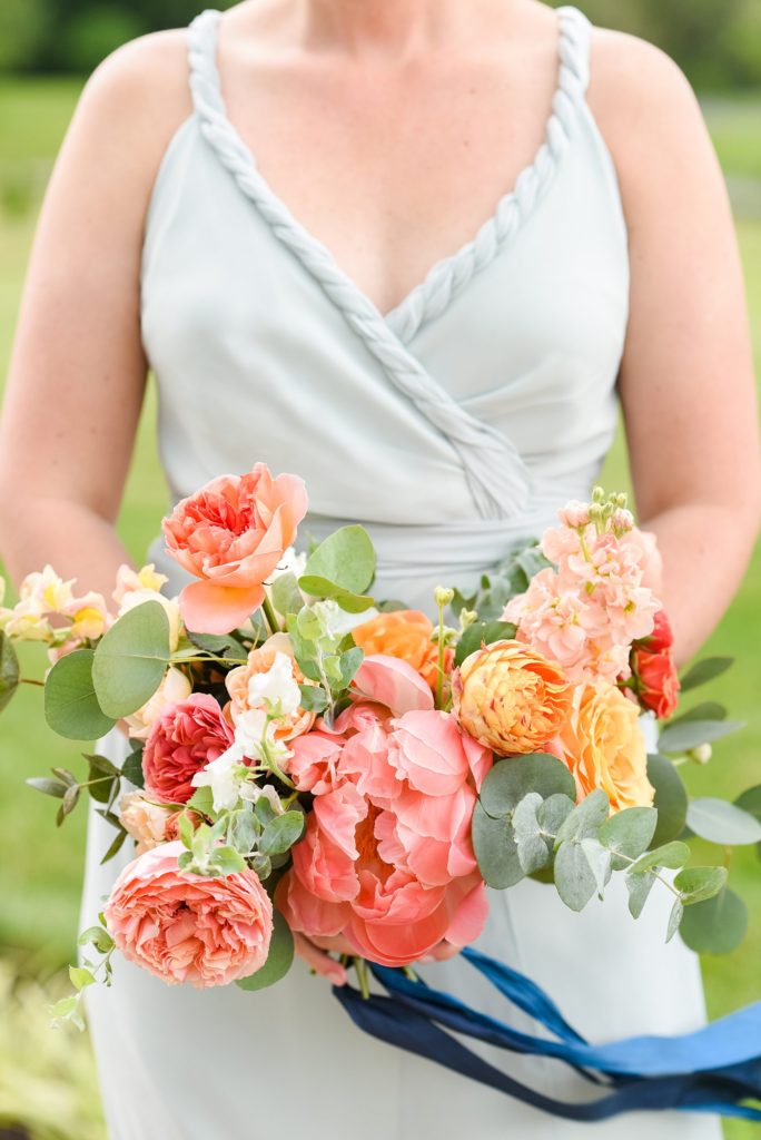 Mount Ida Farm wedding photos by Mikkel Paige Photography in Charlottesville, Virginia. Planning by Viva L'Event. Image of the bridesmaid bouquet by Meristem Floral.