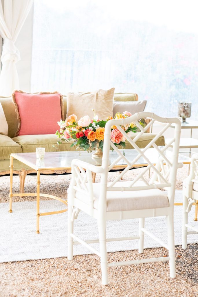 Mount Ida Farm wedding photos by Mikkel Paige Photography in Charlottesville, Virginia. Planning by Viva L'Event. Images of the cocktail hour lounge.