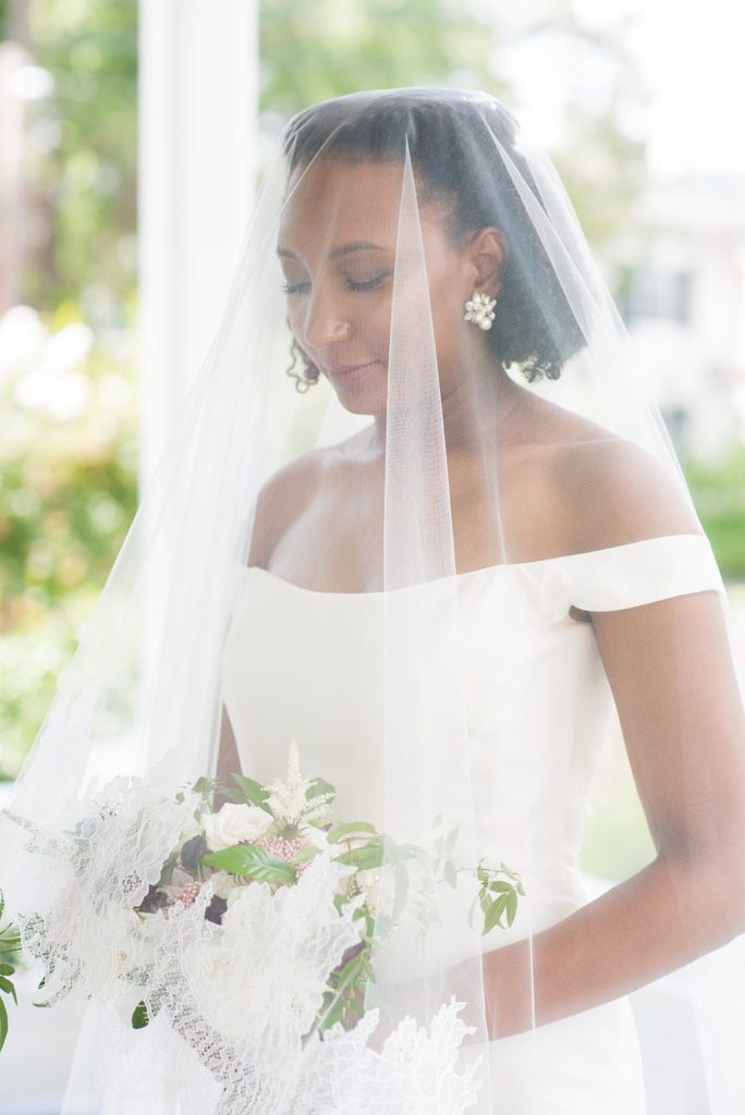 Bridal photos at Merrimon-Wynne House in downtown Raleigh by Mikkel Paige Photography.