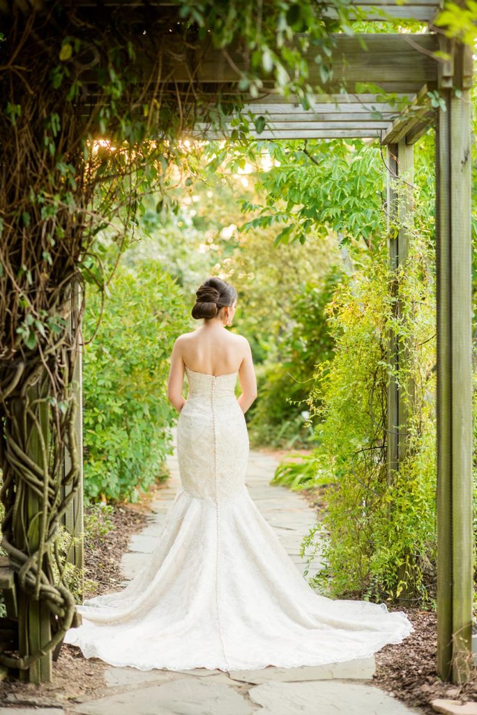 A bridal session captured by Mikkel Paige Photography in a beautiful garden in North Carolina.