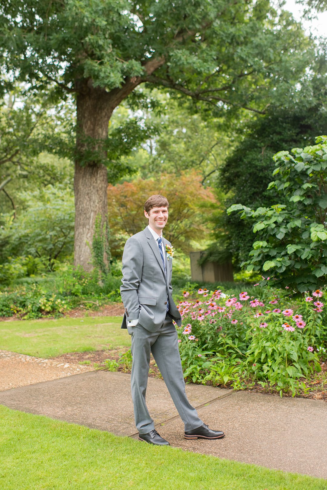 The groom after his small outdoor ceremony in a park in Raleigh, North Carolina. Photographed by Mikkel Paige Photography. #mikkelpaige #groomstyle #raleighnc