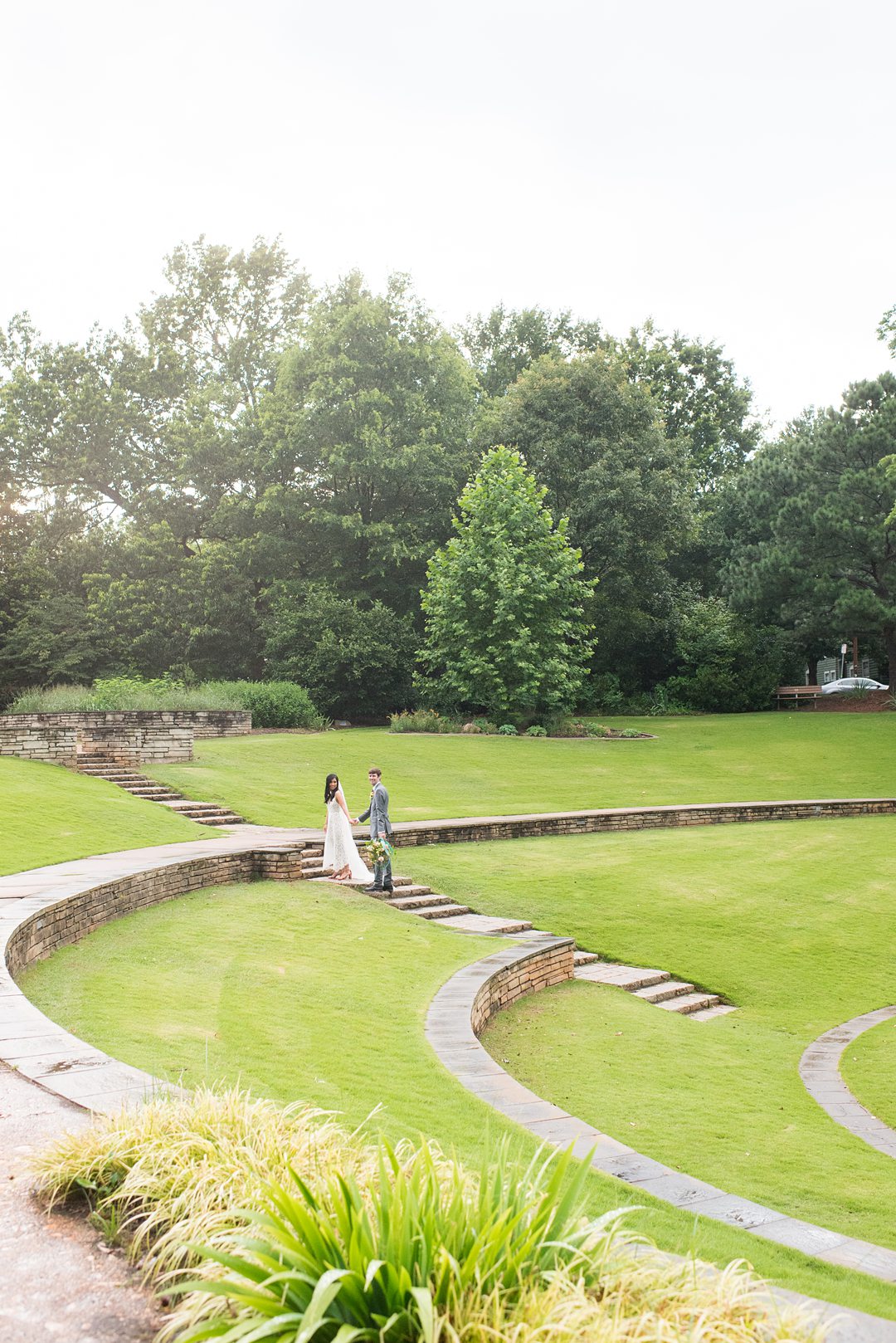 The bride and groom eloped to an outdoor park in Raleigh, NC. Photos by Mikkel Paige Photography. #mikkelpaige #raleighelopement #northcarolinaelopement