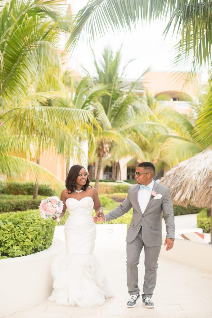 Jamaica wedding photographer at Iberostar resort with a bride and groom.