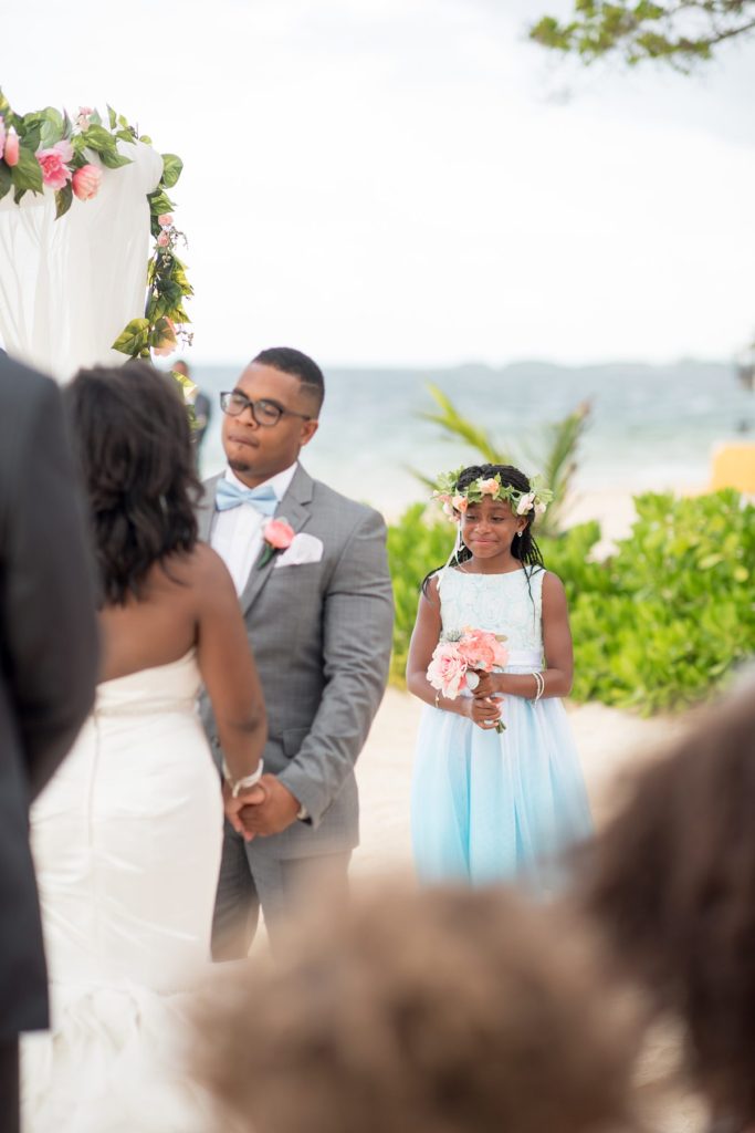 Jamaica wedding photographer at Iberostar resort with an oceanfront ceremony.