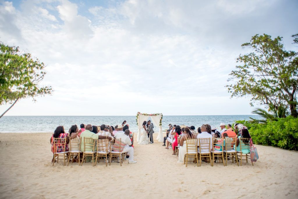 Jamaica wedding photographer at Iberostar resort with an oceanfront ceremony.