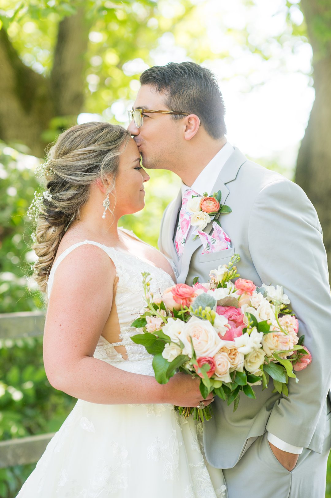 Bride and groom in the woods during their Charlottesville, VA wedding at The Lodge at Mount Ida Farm. Pictures by Mikkel Paige Photography. #mikkelpaige #brideandgroom #charlottesvillewedding