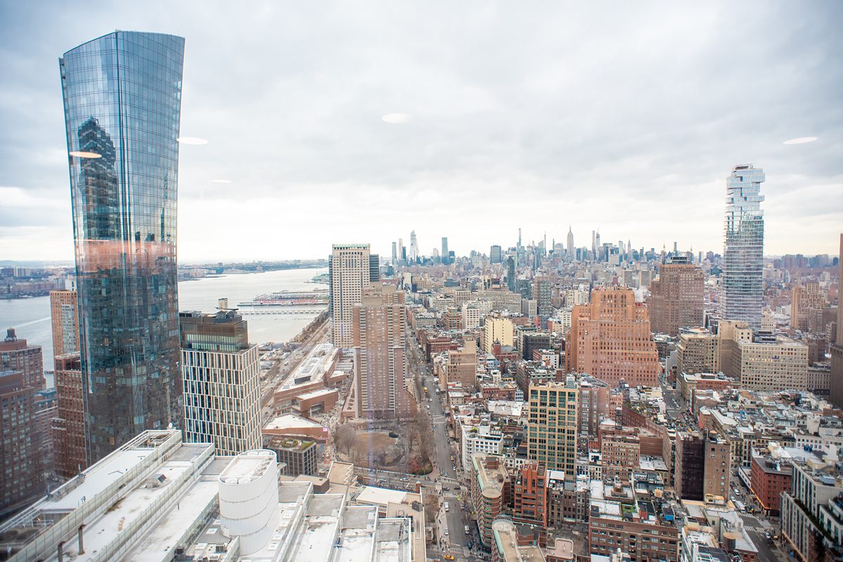 A view of Manhattan from the Zola headquarters in NYC. A look behind the scenes at this wedding website on Mikkel Paige Photography.