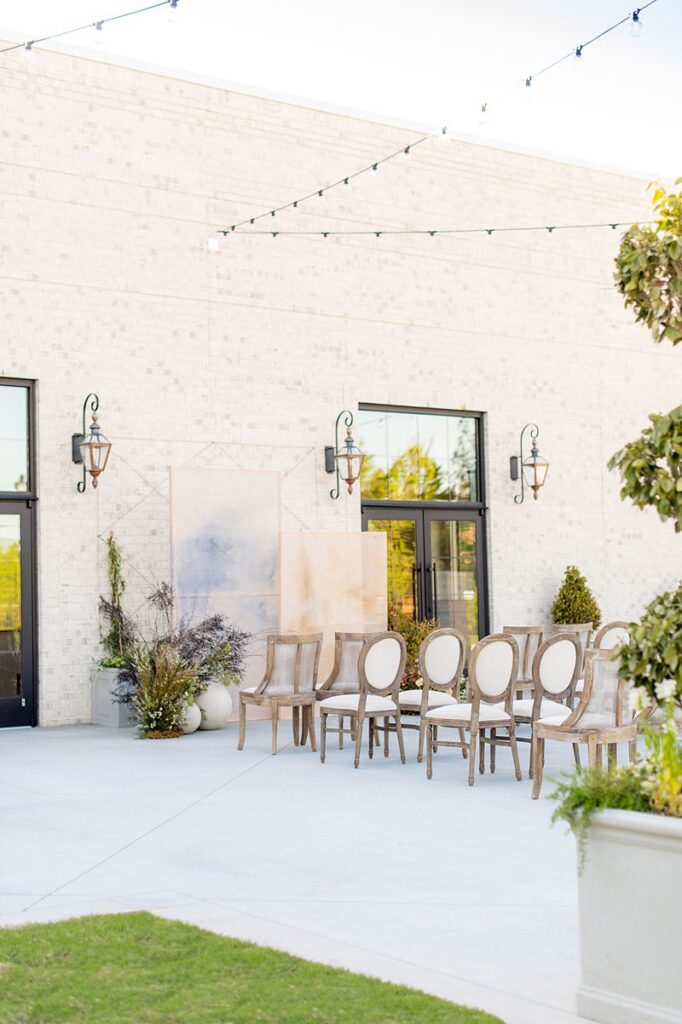 Outdoor ceremony setup at The Maxwell modern venue.