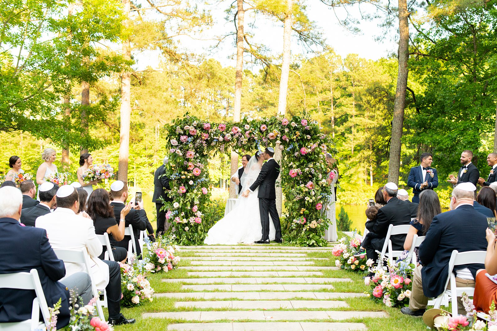 Wedding ceremony at the Umstead hotel in Cary, NC. Photos by Mikkel Paige Photography, planning by A Southern Soiree, flowers by Meristem Floral.