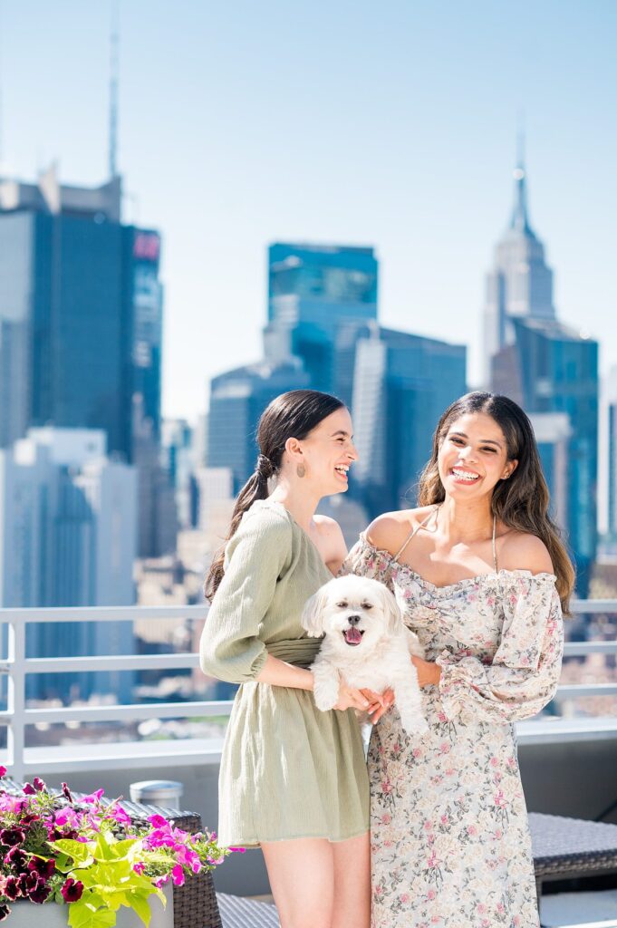 Same sex lesbian couple engagement photos in Riverside Park in NYC by Mikkel Paige Photography.