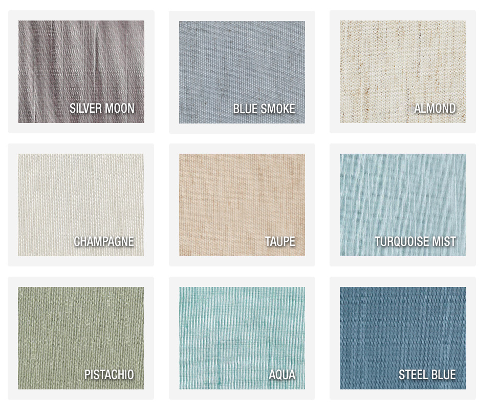 Swatches for fabric options for folio albums by Mikkel Paige Photography.