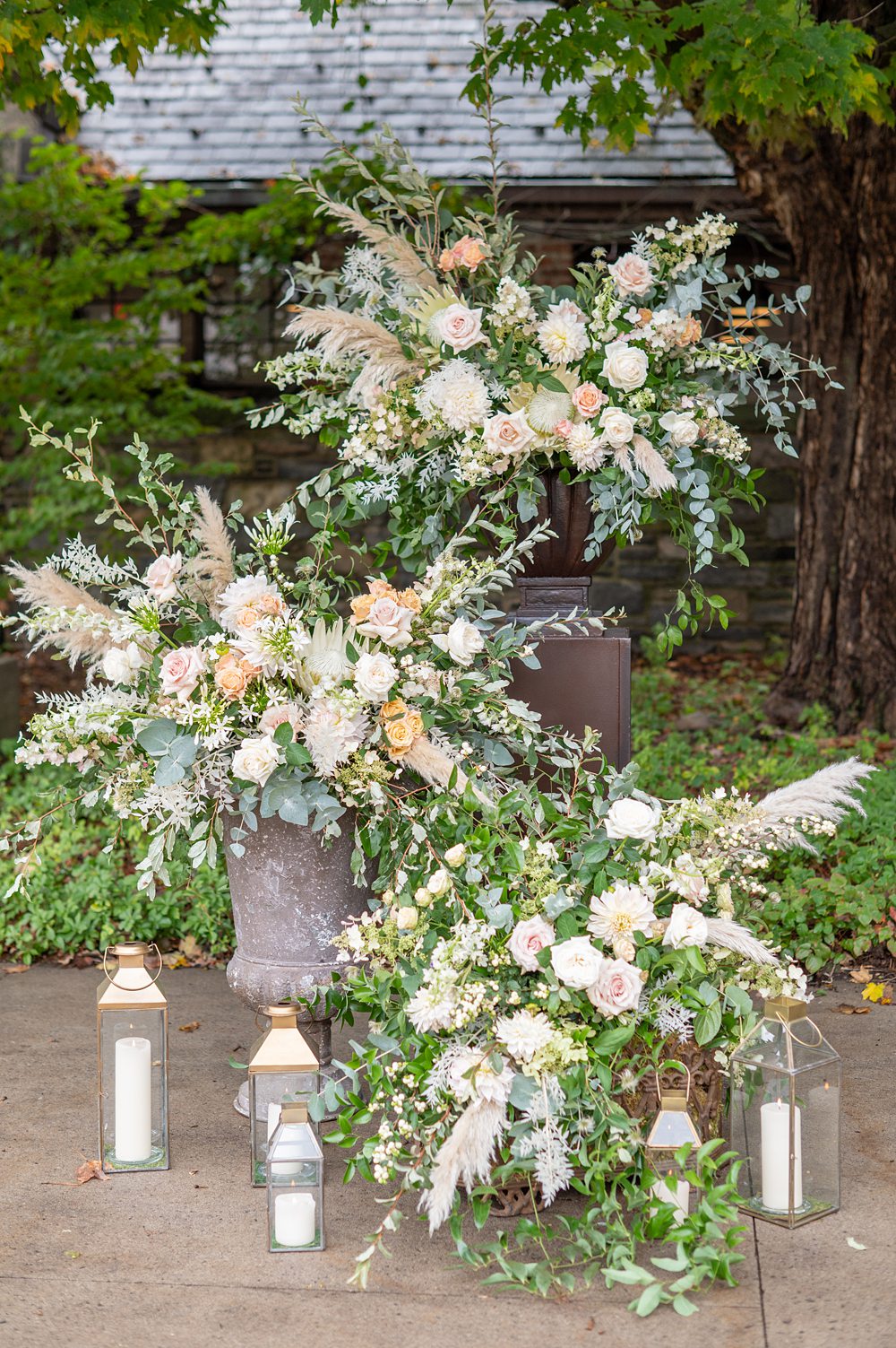 Flowers for a ceremony at Blue Hill Stone Barns.
